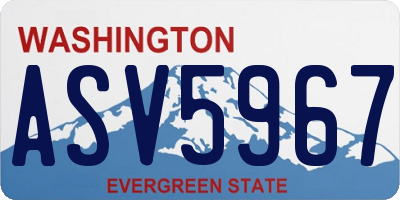 WA license plate ASV5967