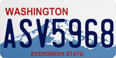 WA license plate ASV5968