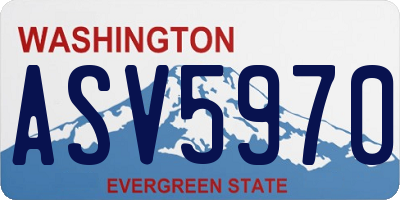 WA license plate ASV5970