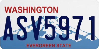 WA license plate ASV5971