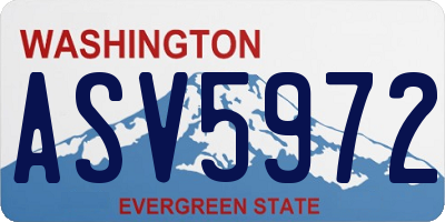 WA license plate ASV5972