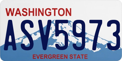 WA license plate ASV5973