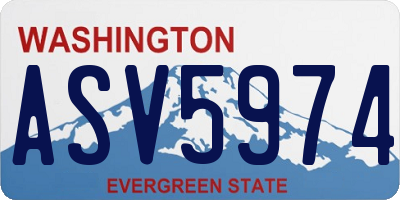WA license plate ASV5974