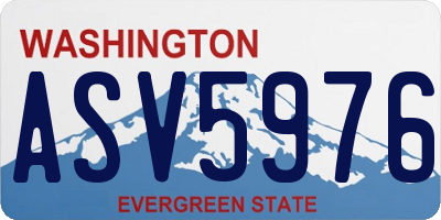 WA license plate ASV5976