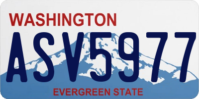 WA license plate ASV5977