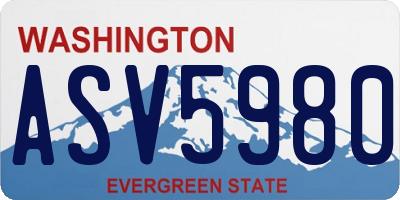 WA license plate ASV5980