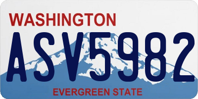WA license plate ASV5982