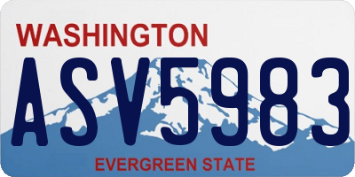 WA license plate ASV5983