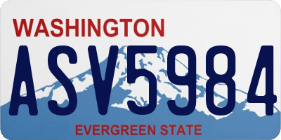 WA license plate ASV5984