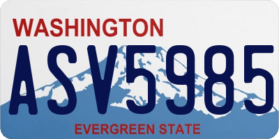 WA license plate ASV5985