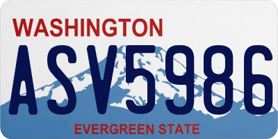 WA license plate ASV5986