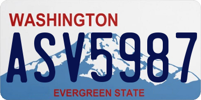 WA license plate ASV5987