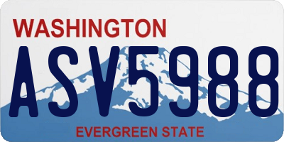 WA license plate ASV5988