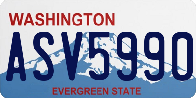 WA license plate ASV5990