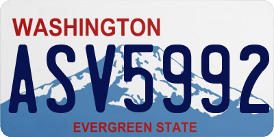 WA license plate ASV5992