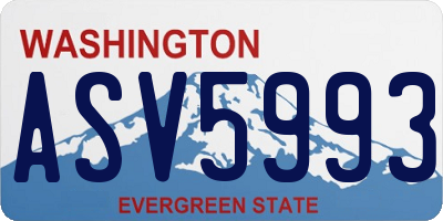 WA license plate ASV5993