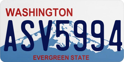 WA license plate ASV5994