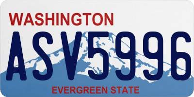 WA license plate ASV5996