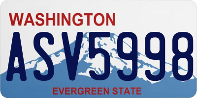 WA license plate ASV5998