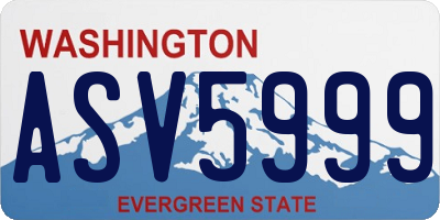 WA license plate ASV5999