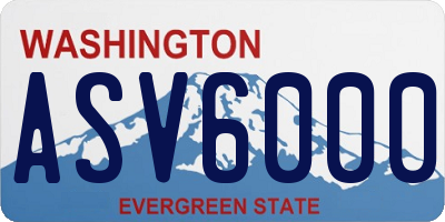 WA license plate ASV6000