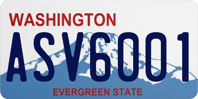 WA license plate ASV6001