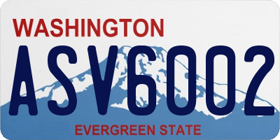 WA license plate ASV6002