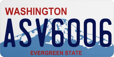 WA license plate ASV6006