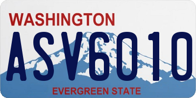 WA license plate ASV6010