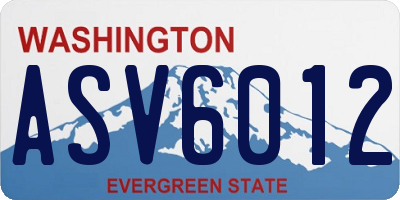 WA license plate ASV6012
