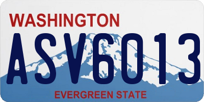 WA license plate ASV6013