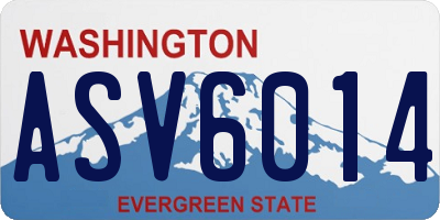 WA license plate ASV6014