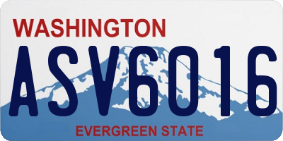 WA license plate ASV6016