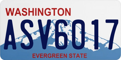 WA license plate ASV6017