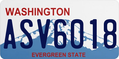WA license plate ASV6018