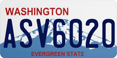WA license plate ASV6020