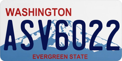 WA license plate ASV6022