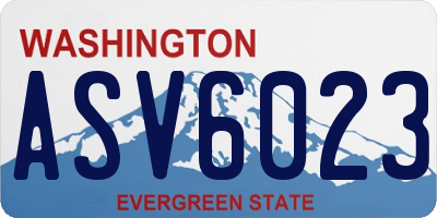 WA license plate ASV6023