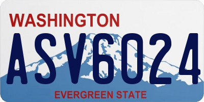 WA license plate ASV6024
