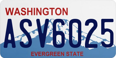 WA license plate ASV6025