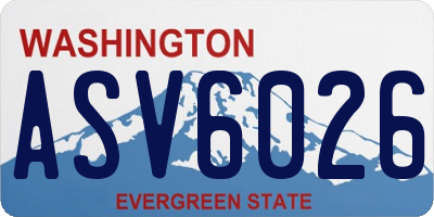 WA license plate ASV6026