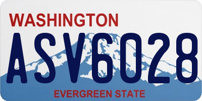 WA license plate ASV6028