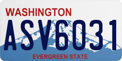 WA license plate ASV6031