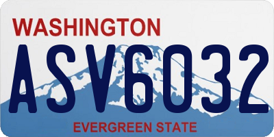 WA license plate ASV6032