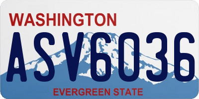WA license plate ASV6036