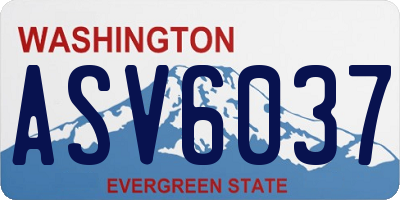 WA license plate ASV6037