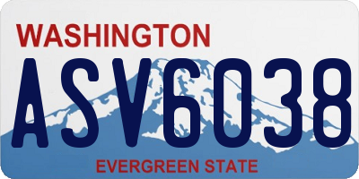 WA license plate ASV6038