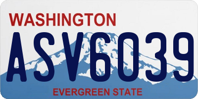 WA license plate ASV6039