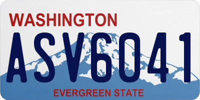 WA license plate ASV6041