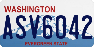 WA license plate ASV6042